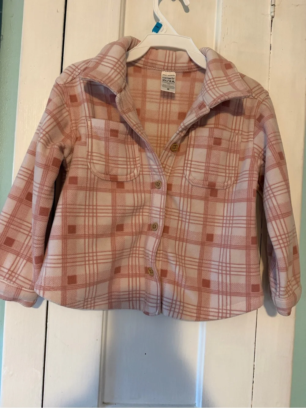 OshKosh B'gosh Pink Plaid Fleece Button-Down Shirt
